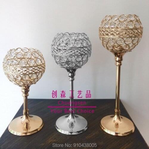 Crystal Candle Holders Glass Flower Stand Wedding Flower Vase Table Centerpiece Party Decoration Home Decor Candlesticks