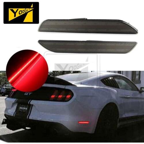 YaaGoo LED Side Marker LED Light Lamps Smoke Lens Rear Red For Ford Mustang 2015-2017