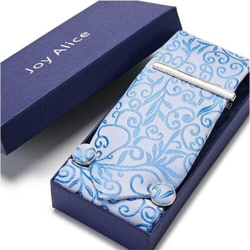 Top grade 65 Colors Festive Present Woven 100% Silk Tie Handkerchief Cufflink Set Necktie Box Sliver Dropshipping Fit Group