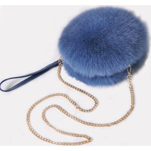 XINYAWEI Hot Sale Fashion New Mini Chain Plush Winter Bag Authentic Fox Fur Bag Ladies Go Out Warm Casual Bag