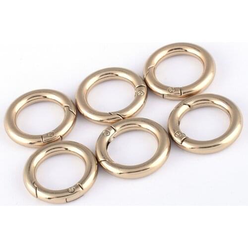 20mm Round Spring Gate O-Ring Clasp Push Snap Hook Belt Hardware Loop for Handbags Keys