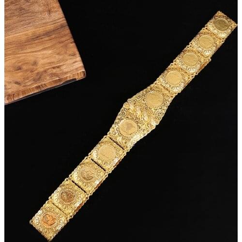 French Coin Chain Flower Design Girdle Waist Belt Traditional Algerian Festival Women Jewelry Abaya Dress Belt Waist Chain