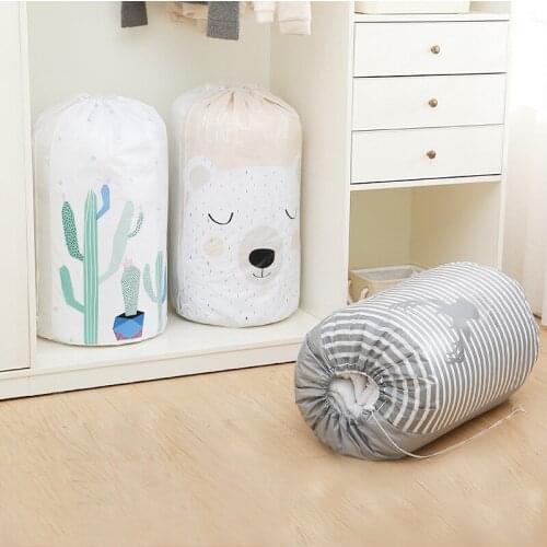1 pcs Quilt storage bag cartoon animal quilt bag drawstring drawstring quilt bag home storage clothing finishing bag