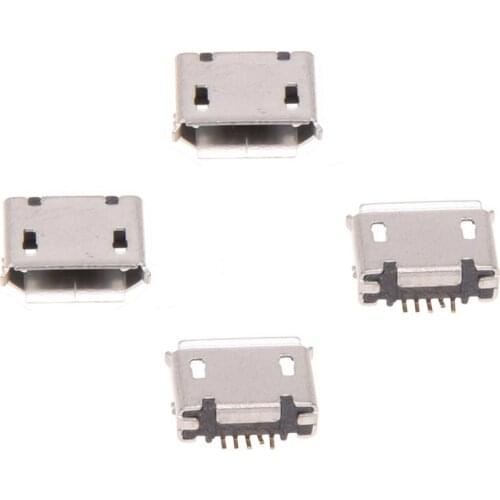 10 Pcs Micro USB Type B Female Socket 180 Degree 5-Pin SMD SMT Soldering Jack