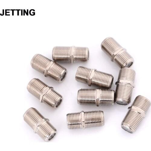 10Pcs/bag Aluminium Alloy Joiner Barrels Connector F Plug Coupler Adapter Plus HD TV Coax Cable Wholesale