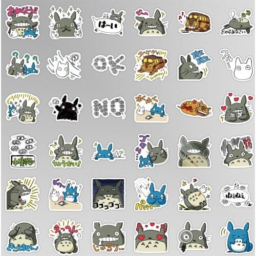 40pcs cartoon Stickers Tonari no Totoro Stickers Graffiti Sticke Laptop Skateboard Luggage Waterproof Stickers Classic Toys