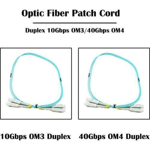 10 Pieces/lot 5.0m SC UPC TO SC UPC 10Gbps OM3/ 40Gbps OM4 MM 50/125 Multi Mode Fiber Patch Cord Duplex 2.0mm FTTH Jumper Cable