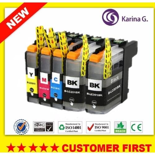 5 PCS Compatible Ink Cartridge for LC201 for Brother MFC-J460DW MFC-J485DW MFC-J680DWMFC-J480DW MFC-J880DW MFC-J885DW
