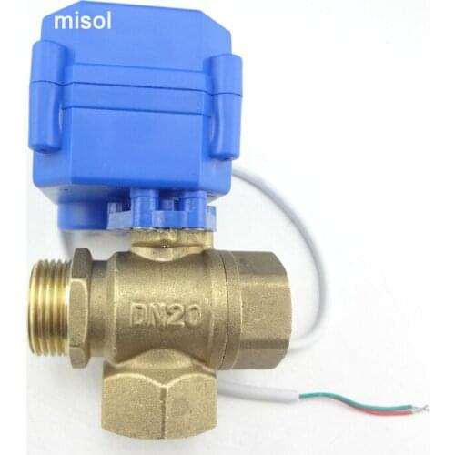 Free Shipping!!! 3 way motorized ball valve DN20 (reduce port), T port, electric ball valve, motorized valve