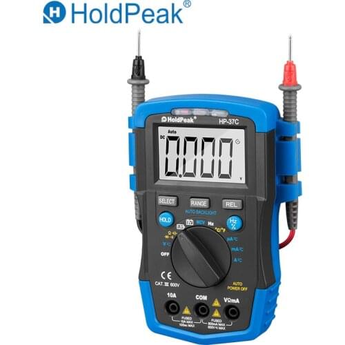 HoldPeak HP-37C True-RMS Digital Multimeter 6000 Counts Esr Tester AC DC Voltage Ammeter Current Ohm NCV Tester With Backlight