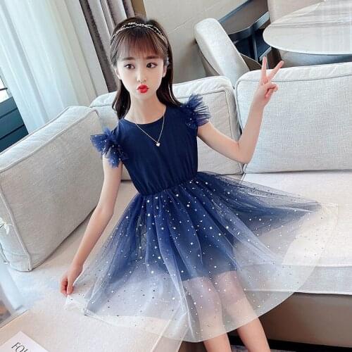 2021 Summer dress for girls Prom Children princess light Evening dresses floral Party kids 2 to 8 years