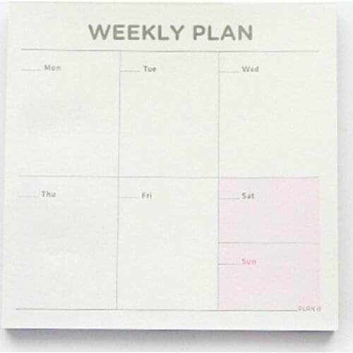 Weekly Monthly Check List Work Plan Square Paper Notebook Diary Agenda Daybook