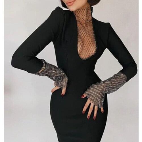 Cocktail Dresses Sexy V Neck Crystal Tulle Dresses Evening Party Dress Wedding Evening Dresses Formal Dresses Prom Dresses