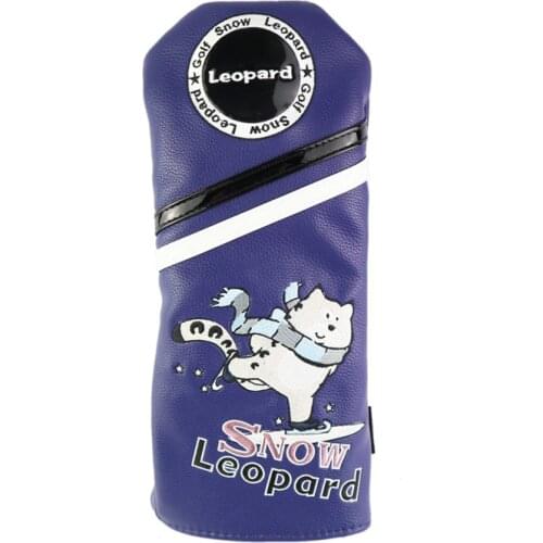Golf Clubs Driver Fairway Hybird Wood Snow Leopard Embroidery Pu Leather Lovely 1 Pcs