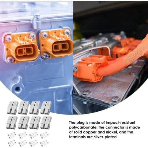 600V 50A Copper Nickel Battery Power Connector Kit Silver-plated Copper Terminals Quick Connect Disconnect Trailer Connectors