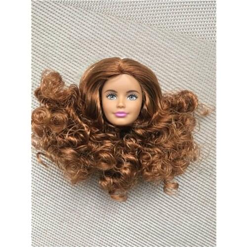 Rare Face Doll Head 1/6 Doll Toys Part Bobo Multi-Colorful Hair Princess Doll Accessories DIY Dressing Collection Doll Heads