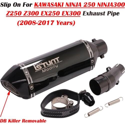 Motorcycle Exhaust Slip On For Kawasaki Ninja 250 Ninja 300 Z250 Z300 EX250 Escape Modified Middle Link Pipe Muffler DB Killer