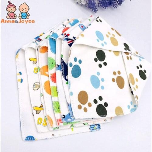 5pc/lot Cartoon Animal Print Cotton Newborn Infant Girls Boys Toddler Triangle Scarf Cute Baby Waterproof Bib Bandana Bibs