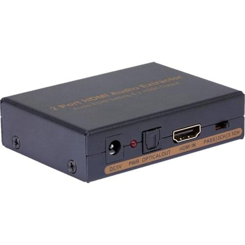 NK-912 2 Port HDMI Splitter Video Switcher Audio Extractor Audio EDID Setting 2 HDMI Output EU Plug Audio Extractor