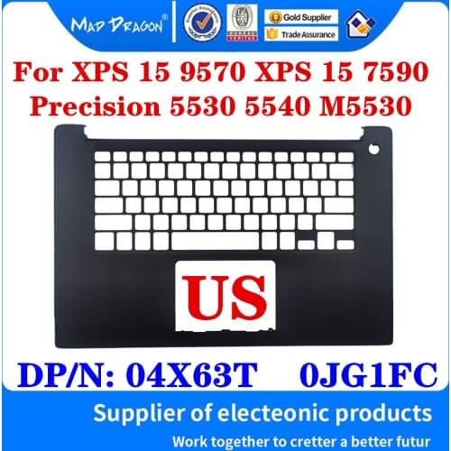 New Replacement US Palmrest Upper Cover Case For Dell XPS 15 9570 7590 Precision 5530 5540 Laptop 04X63T 4X63T 0JG1FC JG1FC