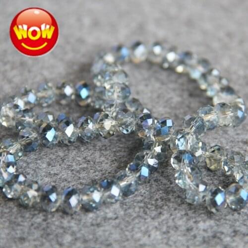 New For Bracelet 6*8mm Faceted Blue AB+ Colorful Glass Crystal Beads Stone Beads Loose 72pcs DIY Fashion Jewelry Making Design