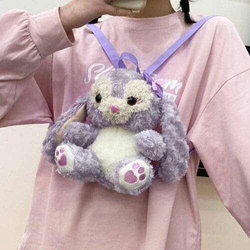 NEW Cartoon Rabbit Plush Backpacks Super Soft Cute Plush Toy Girl Plush Backpack Mobile Phone Bag Coin Purse Bag Childs Gift