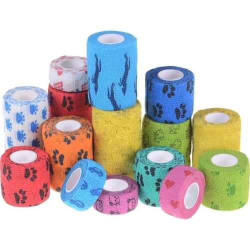 Adhesive elastic bandage Self adhesive breathable Tape Waterproof Outdoor Medical Bandage first aid kit Colorful Pet Bandage