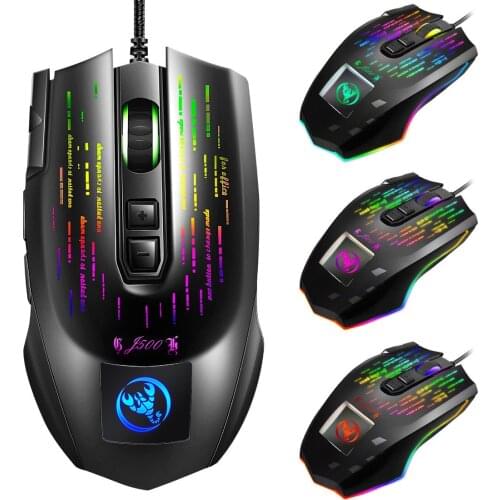 USB Wired Gaming Mouse With Screen Display Adjustable 10000DPI RGB Backlight Professional Computer Mouse For Windows 2000/XP IOS