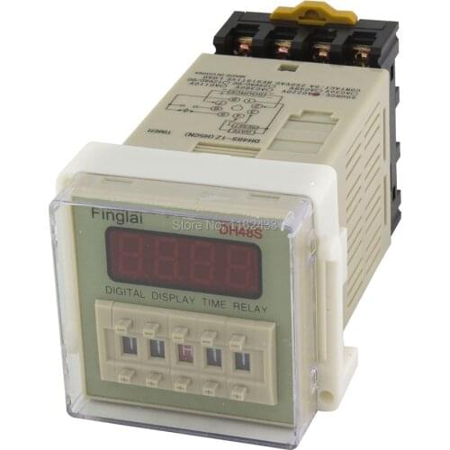 DH48S-1Z on delay SPDT time relay AC 220V 110V AC/DC 24V 12V with socket DH48S series delay timer with base