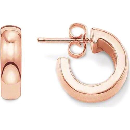 Rose Gold Color Crescent Creoles Hinged Hoop Earrings, 2018 Fashion Classic Thomas Style Moon Earings Jewelry Gift For Women