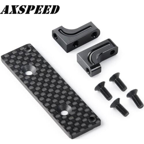 AXSPEED Aluminum Servo Mount Carbon Fiber Holder Servo Fixed Bracket for 1:10 Axial SCX10-AXI03004 Capra Upgrade Accessories