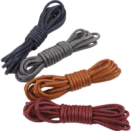 USHINE 70-160cm Round Waxed Colorful Shoelaces Leather Boots Strings Boot Sports Shoelaces Cord