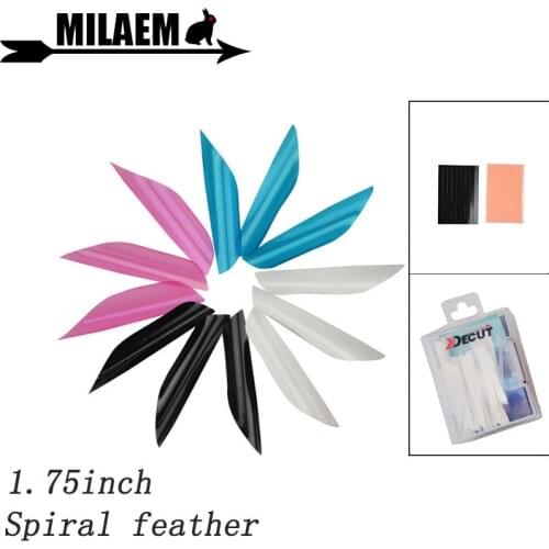 50/100pcs 1.75inch Archery Spiral Feathers Right Wing Feathers Rotating Fletching Shooting Hunting Bow Arrow Accessories