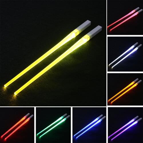 Luminous Chopsticks Creative Practical Durable Light 2pcs/Pair LED 8 Color Tools Accessories Party Home Dinning led chopsticks