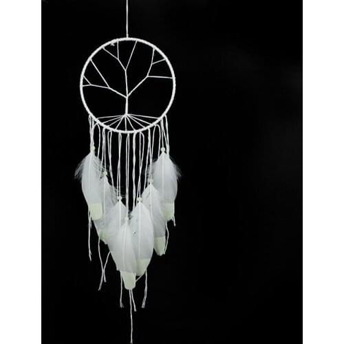 Tree Luminous Dream Catcher Interior Wall Art Hand-woven Wind Chimes Fluorescent Ornaments Wedding Home Party Decor Gifts