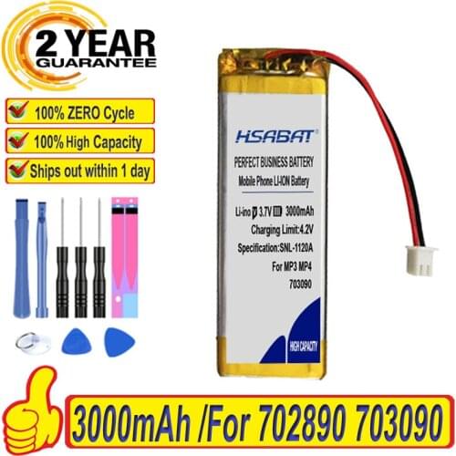 Top Brand 100% New 3000mAh 702890 703090 Battery for high quality lithium polymer li-ion rechargeable battery lipo Batteries