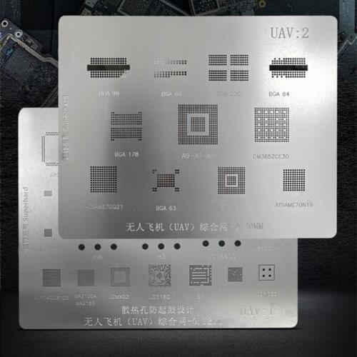 Amaoe BGA Stencil Reballing UAV:1/UAV:2 For DJI Drone Spark/Mavic/Phantom/Inspire MainBoard Planting Tin Net Repair Tool