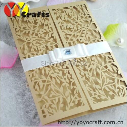 50 sets Fancy Artificial leaves Wedding Invitation Cards Decorations - Customizable