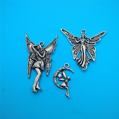 Vintage Silver Mixed Beautiful Angel Charms Pendant For Jewelry Making Findings Bracelets Handmade Accessories DIY Gifts Z1029