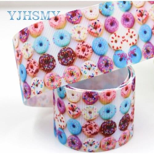 YJHSMY G-18716-612,10 yards 38 mm Donut Ribbons Thermal transfer Printed grosgrain Wedding Accessories DIY handmade material