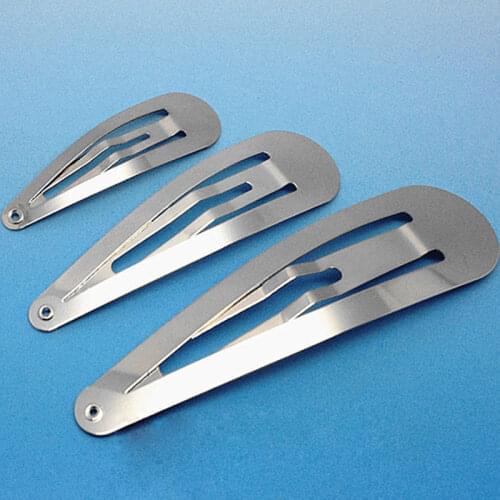 10 pcs Square Silver Tone Snap Hair Clips 5/6/7/8cm Craft Bow Handmade DIY Hair Accessories for Women Girls Hairgrip Hair Clip