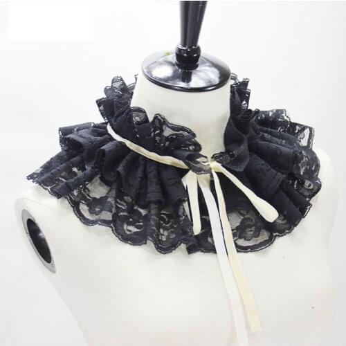 Goth Victorian Women’s Lace Fake Collar Handmade Detachable Layers Ruffles Vintage Accessories