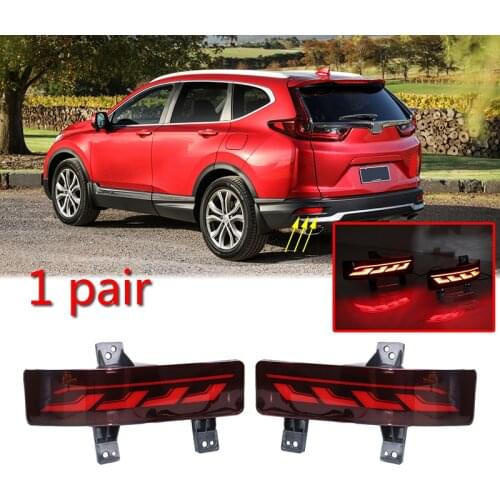 1pair for Honda CRV CR-V 2020 2021 Car Rear Bumper Light Brake Light Dynamic Flowing Turn Signal LED Reflector Lamp Accessories