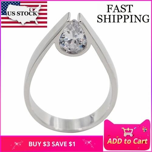 US STOCK 15% off Uloveido Rings for Women Engagement Jewelry Cubic Zirconia Ring Female Bijoux Anel Masculino Y145