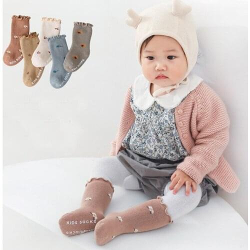 2021 Winter Baby Cotton Thicken Warm Socks Newborn Girls Boys Cute Anti-slip Floor Sokken Children Infant Kids Socks 0-5 Years