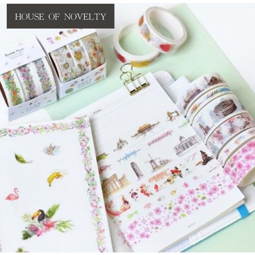 3 pcs/pack Japanese Style Washi Tape Adhesive Tape DIY Scrapbooking Sticker Label Masking Tape