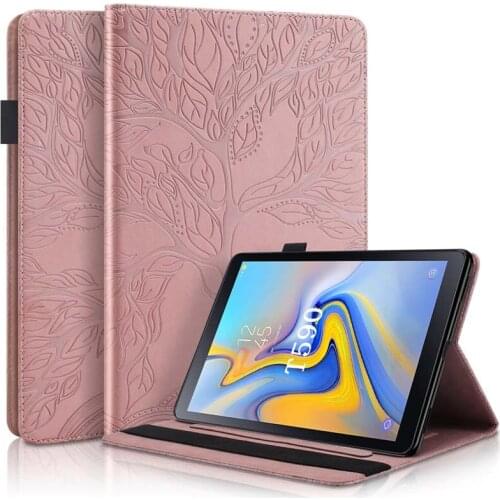 3D Tree Embossed Tablet Case For Samsung Galaxy Tab A 10.5 2018 SM-T590 SM-T595 Wallet Stand Cover