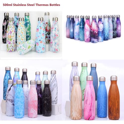 500ml Double Walls Stainless Steel Thermos Coffee Mug Cup Water Bottle For Girls Vacuum Flasks Car Travel Mug Thermal Coffee Cup