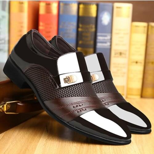 Large Size Men Formal Shoes Slip on Patent Leather Oxford Shoes for Men Dress Shoes Business British Leather Shoes Men