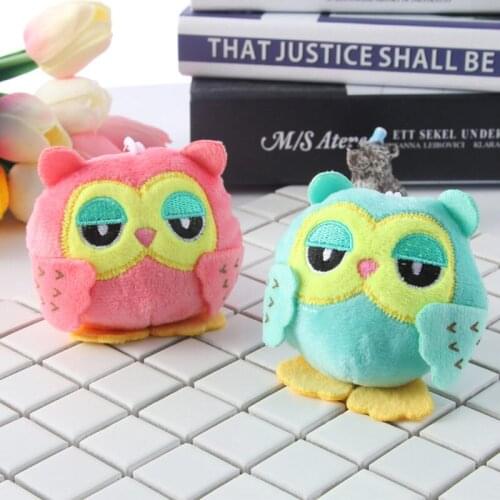 New Mini Plush owl Fur Ball keychain Soft Toys Cute Fashion Kids Plush Dolls pompom fluffy Charm Baby For Girls Women gift U3